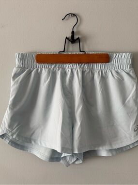 Asics Women's Pale Blue Elastic Waist Athletic Shorts Inner lining Small NEW